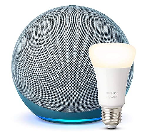 Echo (4ª generazione) - Audio di alta qualità - Ceruleo + Philips Hue Lampadina Connessa (E27), compatibile con Alexa