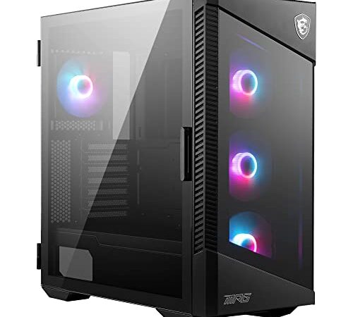 MSI MPG VELOX 100R Mid Tower Gaming Case 'Nero, 4 ventole ARGB da 120 mm, Mystic Light Sync, USB Type-C, 2 pannelli in vetro temperato, E-ATX, ATX, mATX, mini-ITX'