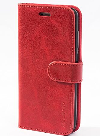 Mulbess Cover per Huawei P8 Lite 2017, Custodia Pelle con Magnetica per Huawei P8 Lite 2017 [Vinatge Case], Vno Rosso