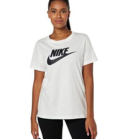 Nike W Nsw Tee Essntl Icon Futura, T-Shirt Donna, Bianco (White/Black), S