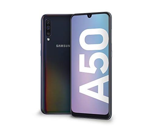 Samsung Galaxy A50 Smartphone, Display 6.4" Super AMOLED, 128 GB Espandibili, RAM 4 GB, Batteria 4000 mAh, 4G, Dual Sim, Android 9 Pie,  [Versione Italiana], Black