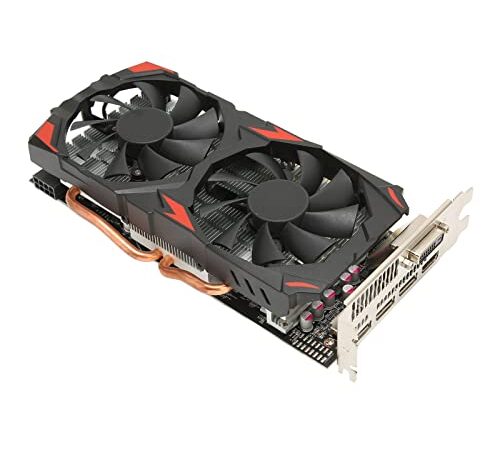 Scheda Grafica RX 580 Scheda Grafica da Gioco 256 Bit 8 GB GDDR5 con Doppia Ventola di Raffreddamento, 16 Schede Grafiche per Computer PCI Express 3.0 DP, HDML, DVI Plug And Play