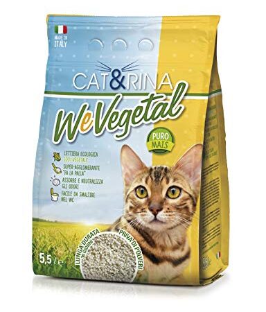 Cat&Rina Wevegetal Lettiera per Gatti al Mais Lettiera Ecologica Vegetale, 5.5 L