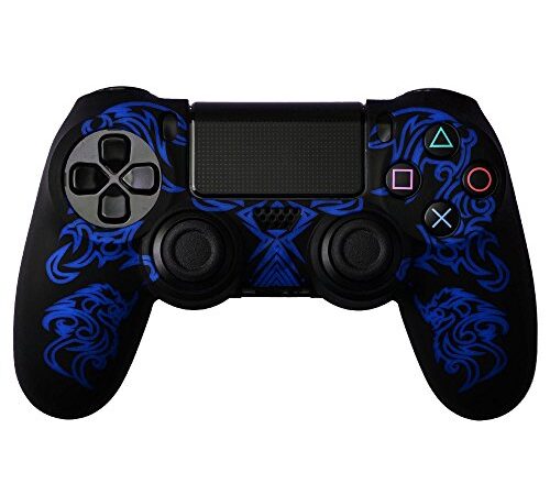 COVER IN SILICONE NERO BLU DRAGON PER CONTROLLER PS4 DUAL SHOCK 4