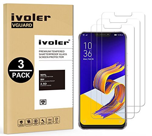 iVoler [3 Pack] Pellicola Vetro Temperato per ASUS Zenfone 5 ZE620KL 6.2'' / ASUS Zenfone 5Z ZS620KL 6.2'', Pellicola Protettiva, Protezione per Schermo