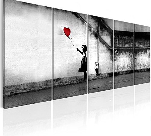 murando Quadro Banksy 200x80 cm 5 pezzi Stampa su tela in TNT XXL Immagini moderni Murale Fotografia Grafica Decorazione da parete Street Art Urban Murale i-C-0113-b-m