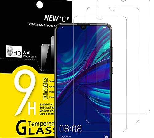 NEW'C 3 Pezzi, Vetro Temperato per Huawei P Smart Plus 2019, Enjoy 9s, Pellicola Prottetiva Anti Graffio, Anti-Impronte, Senza Bolle, Durezza 9H, 0,33mm Ultra Trasparente, Ultra Resistente