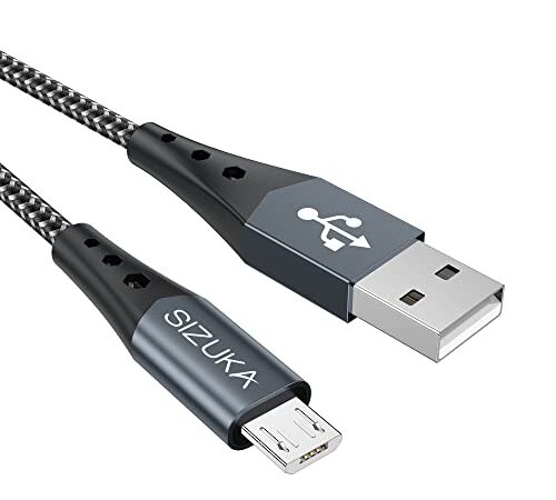 SIZUKA Cavo Micro USB [1M] Android Cavo USB Micro Trasferimento Dati e Ricarica Rapida Compatibile con Samsung S5/S6/S7, Huawei, HTC,LG,HTC,Kindle,Sony, Nexus, Nokia e altri