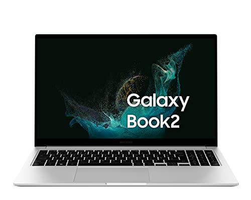 Samsung Galaxy Book2 Laptop, Ultrafino, 15.6" FHD LED, Intel Core i5 di dodicesima generazione, Intel Iris Xe, RAM 8GB LPDDR4x, 256GB NVMe SSD, Windows 11 Home, Silver