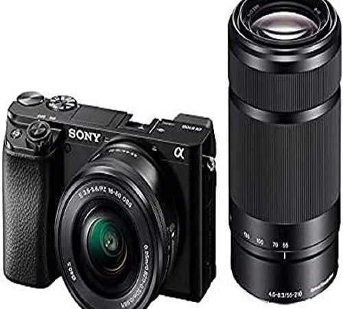 Sony Alpha 6100 | Fotocamera Mirrorless APS-C con Ottiche Zoom Sony 16-50mm e Sony 55-210mm (AF rapido in 0.02s, Real Time Eye AF e Real Time Tracking, Video 4K e Schermo LCD regolabile di 180°)