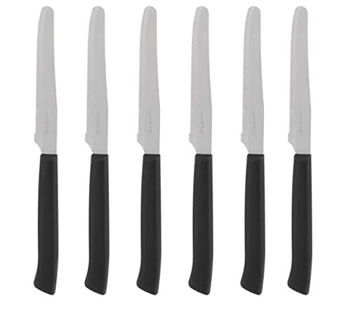 NOBILE LOVELYCARE 6 coltelli da cucina Nero coltello da tavola lama seghettata acciaio inox coltelli da bistecca pane sempre utili in cucina