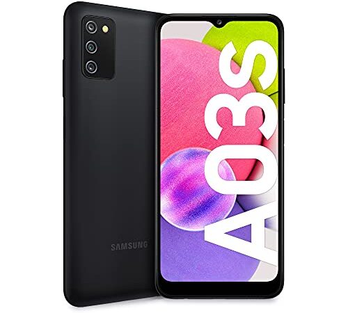 Samsung Galaxy A03s Smartphone Android, Display Infinity-V HD+ da 6,5 Pollici, 3 GB di RAM e 32 GB di Memoria Interna Espandibile, Batteria da 5.000 mAh, Nero [Versione Italiana]