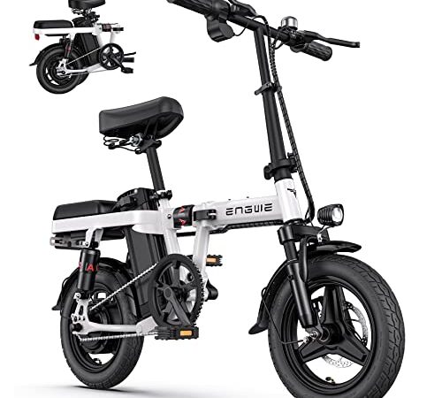 ENGWE Bicicletta Elettrica Pieghevole, 14" Pneumatici Grassi per Adulti e Adolescenti, Motore 250W, Batteria al Litio 48V 10AH, Velocità Max 25km/h, Autonomia 80km…