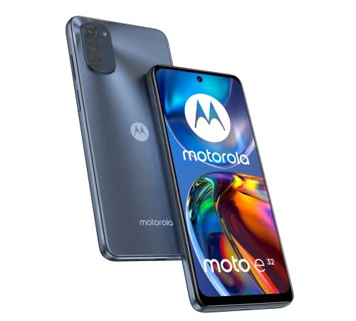 Motorola moto e32 (display Max Vision 6.5" 90 Hz, tripla camera 16MP, batteria 5000 mAh, processore octa-core, Dual SIM, 4/64 GB espandibile, Android 11), Slate Grey