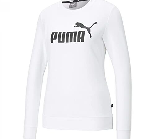 PUMHB|#Puma Ess Logo Crew TR, Felpa Donna, Puma White, XS