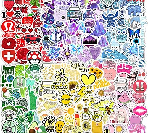 Adesivi 300 Pezzi Stickers Aesthetic Graffiti Colorati in Vinile Impermeabili Iife Decals per PC Portatile Cellulare iPad Macbook Borracce Skateboard Valigia Tazze Chitarra Frigoriferi Idee Regalo