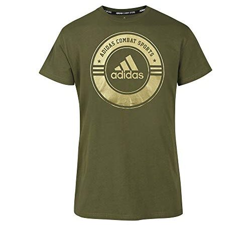 adidas Maglietta Combat Sports, Verde/Oro, L Unisex-Adulto
