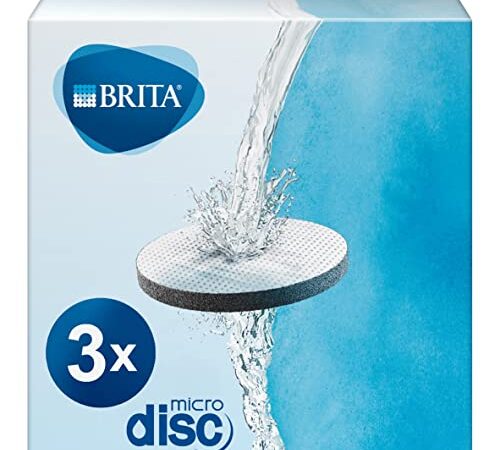 BRITA Filtri MicroDisc per Bottiglia e Borraccia Filtrante per acqua - incl. 3 Filtri per la riduzione di cloro, erbicidi, pesticidi e impurità