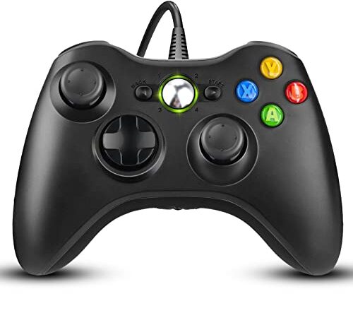ETPARKK Controller per PC, Xbox 360 Game Controller, Wired Controller Compatibile per Xbox 360/Xbox 360 Slim, USB Wired Joystick per PC(Windows 7/8 / 8.1/10 / XP/Vista)