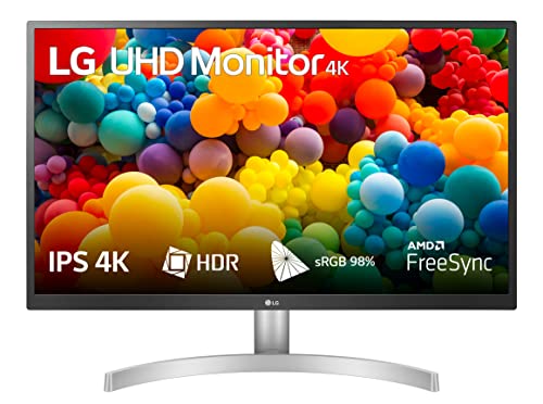 LG 27UL500 Monitor 27" UltraHD 4K LED IPS HDR 10, 3840x2160, 1 Miliardo di Colori, AMD FreeSync 60Hz, HDMI 2.0 (HDCP 2.2), Display Port 1.4, Uscita Audio, Flicker Safe, Bianco