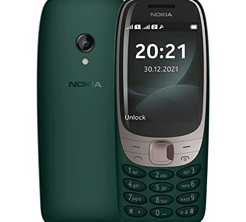 Nokia HMD Global 6310 con display curvo da 2,8 pollici, 8 MB RAM, 16 MB di spazio di archiviazione (32 GB con schede microSD), batteria da 1150 mAh, fotocamera posteriore (0,3 megapixel) - Verde