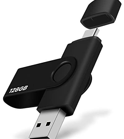 Probuk Chiavetta USB C 128 GB, 2 in 1 Pen Drive, USB C & USB A, Supporto OTG, Rotazione a 360° Pennetta USB C per PC, Laptop, Auto, Tablet, Smartphone Tipo C