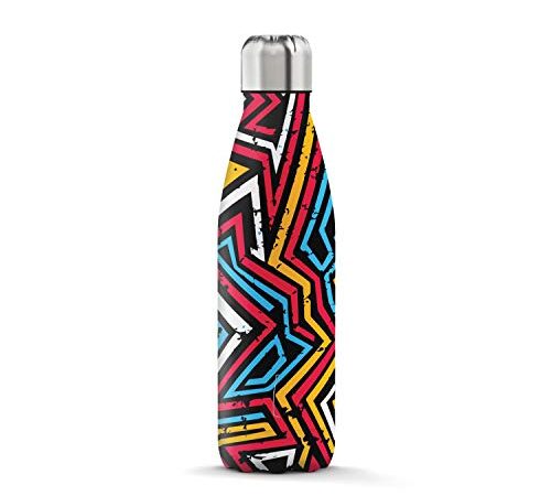 THE STEEL BOTTLE - Bottiglia Termica in Acciaio Inox, Isolamento sottovuoto a Doppia Parete, capacità 500 ml, Chiusura Ermetica, Borraccia Portatile (Pop#22 Graffiti)