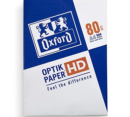 Carta Oxford A4 80gsm, Multiuso, 1 risma da 500 fogli, Bianca