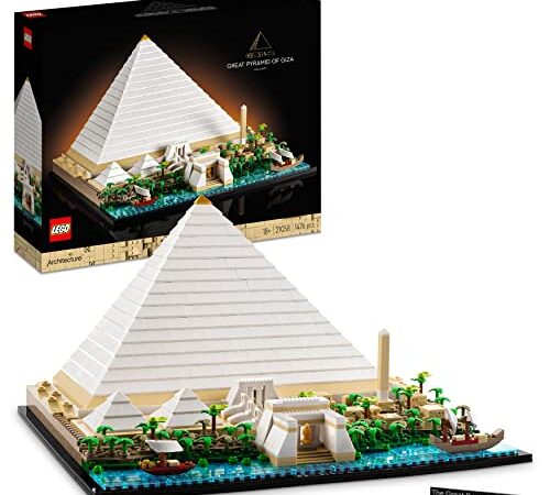 LEGO 21058 Architecture La Grande Piramide di Giza, Decorazione per la Casa, Idea Regalo per Adulti, Uomini, Donne, Mamma, Papà, Hobby Creativi con le Costruzioni, Collezione Monumenti Famosi