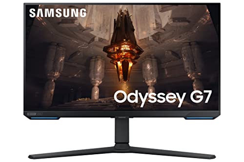 Samsung Monitor Gaming Odyssey G7 (S28BG702), Flat, 28'', 3840x2160 (UHD 4K), Piattaforma Smart TV, HDR 400, IPS, 144Hz, 1ms, FreeSync Premium Pro, HDMI, USB, Display Port, WiFi, Casse, HAS, Pivot