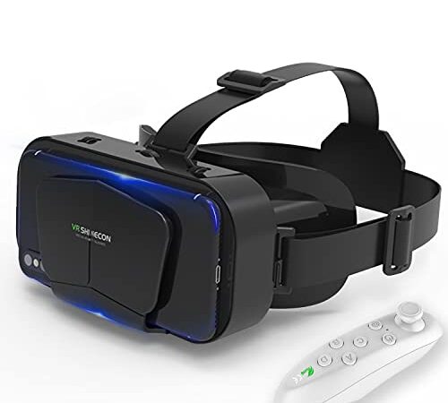 Occhiali VR,Realtà Virtuale 3D, Realtà Virtuale per Film e Giochi 3D, per Smartphone 4.7-7 Pollici [con controller]