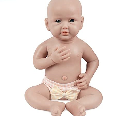 Vollence 51 cm bambola completamente in silicone, non bambole in vinile, bambole reborn, bambole vere, bambole realistiche, bambole neonato - Ragazza
