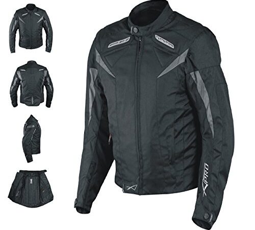 A-Pro Giacca Lady Donna Tessuto Cordura Moto Protezione Manica Staccabile Nero M