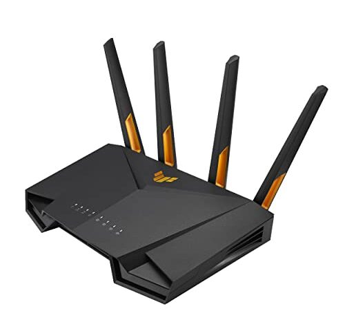 ASUS TUF-AX3000 V2, Router estendibile 4G/5G replacement Gaming, Dual Band, Wifi 6, 802.11ax, Mobile Game Mode, AiProtection Pro, Gear Accelerator, Adaptive QoS, Port Forwarding, Nero