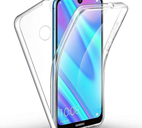 COPHONE - Cover per Huawei Y7 2019 / Y7 PRO 2019 100% Trasparente a 360 Gradi Protezione Totale Morbida Anteriore + Rigida Posteriore. Custodia Touch Antiurto a 360 Gradi per Huawei Y7 2019