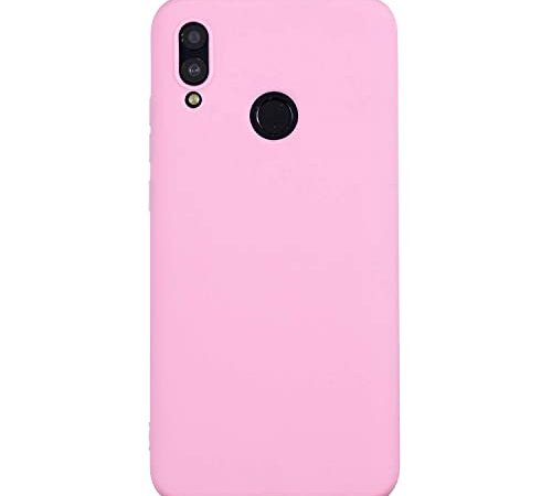 cuzz Custodia Huawei P Smart 2019+(Film di Vetro temperato)Silicone TPU Cover Morbida Protettiva Custodia Ultra Sottile Leggero Cover-Rosa Scuro