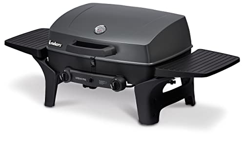 Enders Urban PRO Griglia per barbecue - Funzione Grill e Cottura - 2 bruciatori in Acciaio Inossidabile - Griglia con termometro - Per Balcone, Campeggio - Corpo in Alluminio Fuso + Coperchio #206033