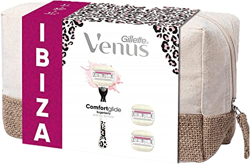 Gillette Venus Comfortglide Special Edition Ibiza Rasoio Donna A 5 Lame, Per Una Rasatura Liscia E Profonda Che Dura, 1 Manico + 3 Lamette Donna