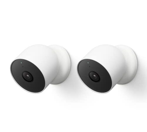 Google Nest Cam-pack - Telecamera di sicurezza intelligente per interni ed esterni, 1080p, G3AL9, Snow