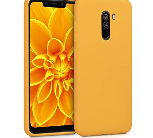 kwmobile Custodia Compatibile con Xiaomi Pocophone F1 Cover - Back Case per Smartphone in Silicone TPU - Protezione Gommata - miele