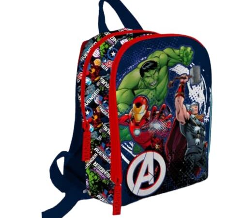 Marvel Avengers Zaino, Design Hulk Iron Man Thor Zaino Scuola, Zaino per Ragazzi, Zaino da Viaggio, Regalo per Bambino e Ragazzo