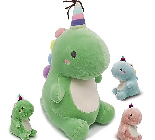 Poywuo Peluche Dinosauro Gigante,50CM Morbido Dino Peluche Giocattolo Bambola Giocattoli Regali Natale di Compleanno per i Bambini (Verde)