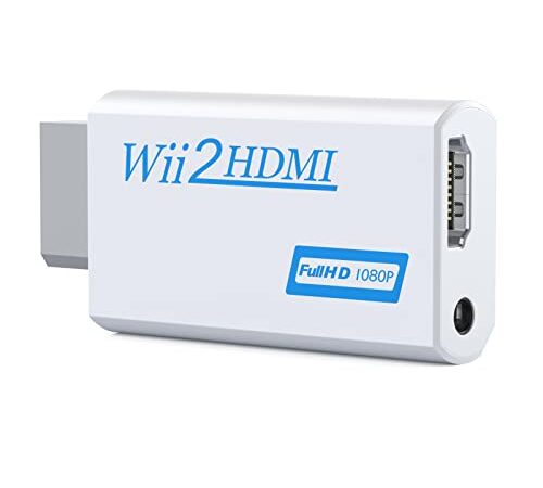 Rybozen Convertitore da Wii a HDMI, adattatore da Wii a HDMI 1080P 720P, adattatore audio video uscita connettore HDMI con jack audio da 3,5 mm e uscita HDMI, supporta tutte le modalità di