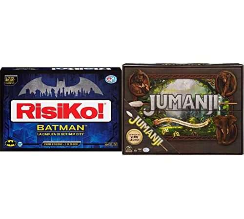 Spin Master Editrice Giochi, Risiko! BATMAN DC, Gioco di Strategia & Jumanji Il Gioco, in legno massiccio, il classico gioco da tavolo di avventura per famiglie e bambini dagli 8 anni in su