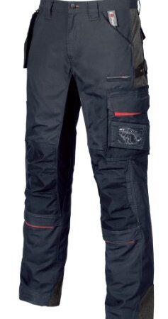 U-Power RACE, pantaloni da lavoro da uomo, pantaloni cargo con elastico in vita, con tasche per ginocchiere, multitasche, tessuto confortevole, usura esterna resistente e durevole (Deep Blue-60)