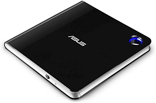 ASUS SBW-06D5H-U Lettore e Masterizzatore Portatile USB Type-C e Type-A, Blu-Ray, DVD, CD, Compatibile Con Windows e Mac, Supporto M-DISC, Software di Backup Incluso, Ultraslim, Nero