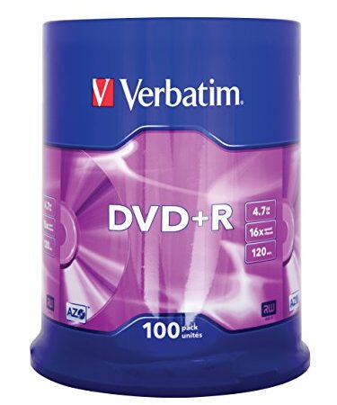 DVD+R Verbatim 16x Speed, confezione da 100