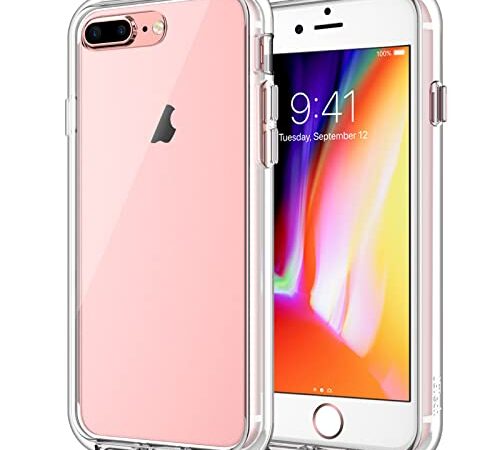 JETech Cover Compatibile iPhone 8 Plus e iPhone 7 Plus, Custodia con Paraurti Assorbimento degli Urti e Anti-Graffio, Trasparente