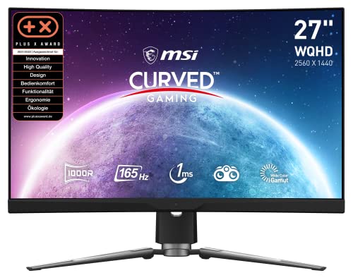 MSI MONITOR 27" MPG ARTYMIS 273CQRDE CURVO GAMING 1000R, 2560X1440 (WQHD), 165 HZ, 1MS,