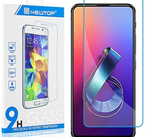 N NEWTOP [1 PEZZO] Pellicola GLASS FILM Compatibile con ASUS ZENFONE 6 ZS630KL 6.4'', Fina 0.3mm Durezza 9H Vetro Temperato Proteggi Schermo Display Protettiva Anti Urto Graffio Protezione